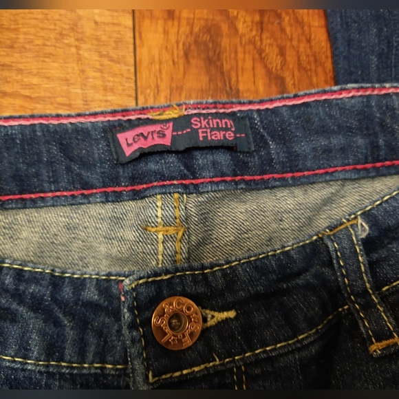 2012 Levi's Skinny Flare Girls Blue Jeans 16 Regular - Picture 3 of 7